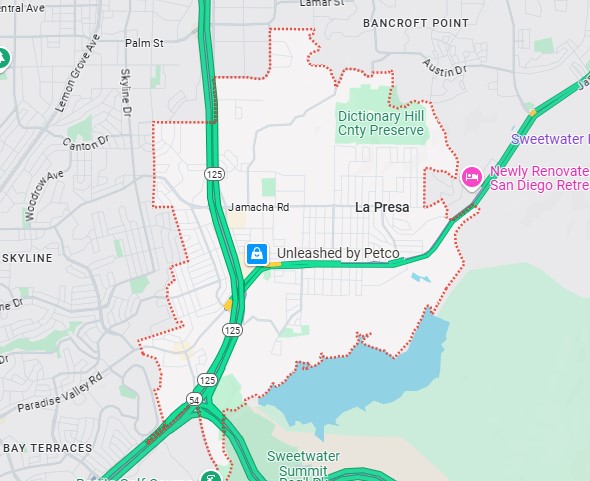 Map image of La Presa, CA
